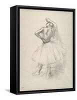 Danseuse debout, le bras droit levé , c.1891-Edgar Degas-Framed Stretched Canvas