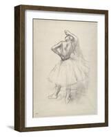 Danseuse debout, le bras droit levé , c.1891-Edgar Degas-Framed Giclee Print