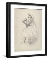 Danseuse debout, le bras droit levé , c.1891-Edgar Degas-Framed Giclee Print