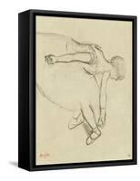 Danseuse en quatrième position-Edgar Degas-Framed Stretched Canvas