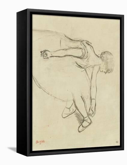 Danseuse en quatrième position-Edgar Degas-Framed Stretched Canvas