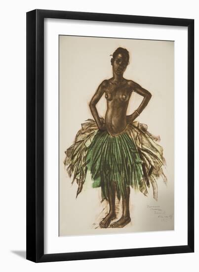 Danseuse Makere (Bambili), from Dessins Et Peintures D'afrique, Executes Au Cours De L'expedition C-Alexander Yakovlev-Framed Giclee Print