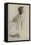 Danseuse, vue de profil sur la droite-Edgar Degas-Framed Stretched Canvas