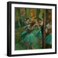 Danseuses en rose et vert-Pink and green dancers, around 1890. Canvas,82,2 x 75,6 cm.-Edgar Degas-Framed Giclee Print