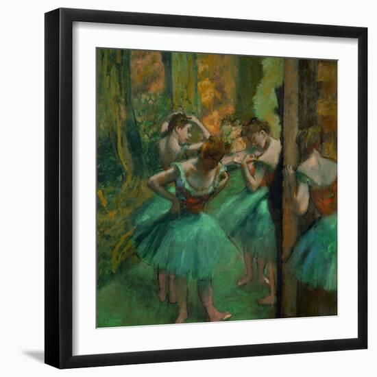 Danseuses en rose et vert-Pink and green dancers, around 1890. Canvas,82,2 x 75,6 cm.-Edgar Degas-Framed Giclee Print