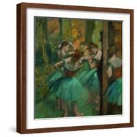 Danseuses en rose et vert-Pink and green dancers, around 1890. Canvas,82,2 x 75,6 cm.-Edgar Degas-Framed Giclee Print