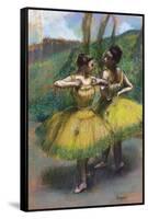 Danseuses Jupes Jaunes (Deux Danseuses En Jaun)-Edgar Degas-Framed Stretched Canvas