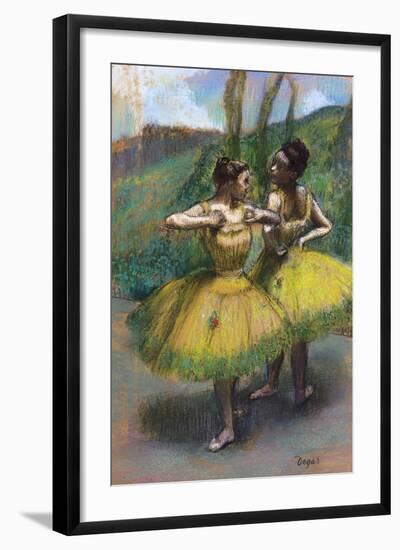 Danseuses Jupes Jaunes (Deux Danseuses En Jaun)-Edgar Degas-Framed Giclee Print