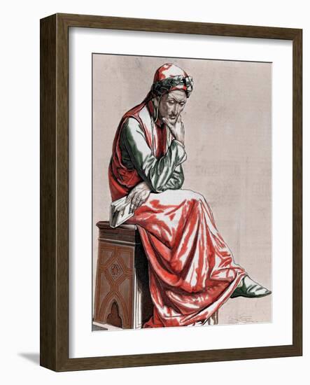 Dante Alighieri (1265-1321). Italian Poet-null-Framed Giclee Print