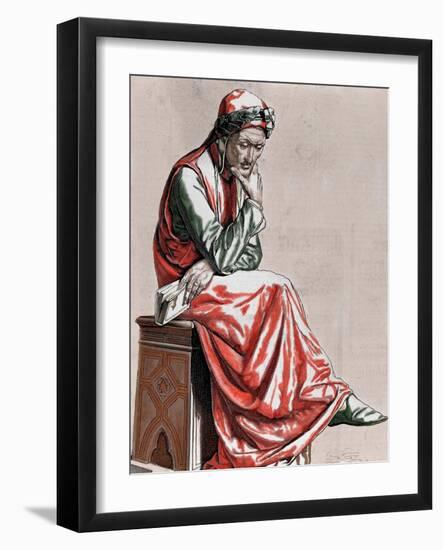 Dante Alighieri (1265-1321). Italian Poet-null-Framed Giclee Print