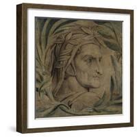 Dante Alighieri, C.1800-03 (Pen and Ink with Tempera on Canvas)-William Blake-Framed Giclee Print