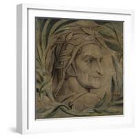 Dante Alighieri, C.1800-03 (Pen and Ink with Tempera on Canvas)-William Blake-Framed Giclee Print