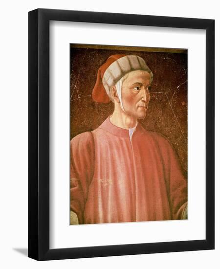 Dante Alighieri Detail of His Bust, from the Villa Carducci Series of Famous Men and Women, c. 1450-Andrea del Castagno-Framed Giclee Print