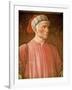 Dante Alighieri Detail of His Bust, from the Villa Carducci Series of Famous Men and Women, c. 1450-Andrea del Castagno-Framed Giclee Print