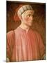 Dante Alighieri Detail of His Bust, from the Villa Carducci Series of Famous Men and Women, c. 1450-Andrea del Castagno-Mounted Giclee Print