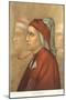 Dante Alighieri in Florentine Hat-null-Mounted Art Print