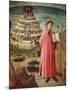 Dante Alighieri with Divine Comedy in His Hand and Mountains of Purgatory in Background-Dante Alighieri-Mounted Giclee Print