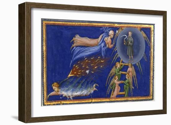 Dante and Beatrice Ascending To the Heaven Of Saturn-Dante Alighieri-Framed Premium Giclee Print