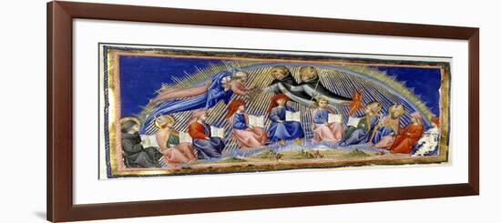 Dante and Beatrice in the Sphere Of the Sun Being Greeted by Aquinas and Albertus Magnu-Dante Alighieri-Framed Giclee Print