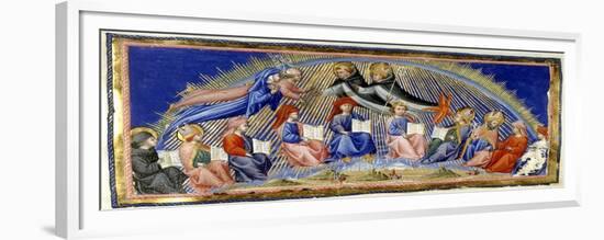 Dante and Beatrice in the Sphere Of the Sun Being Greeted by Aquinas and Albertus Magnu-Dante Alighieri-Framed Giclee Print