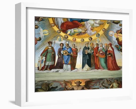 Dante and Beatrice Speak to the Teachers of Wisdom-Philipp Veit-Framed Giclee Print