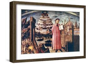 Dante and His Poem the 'Divine Comedy, 1465-Domenico di Michelino-Framed Giclee Print