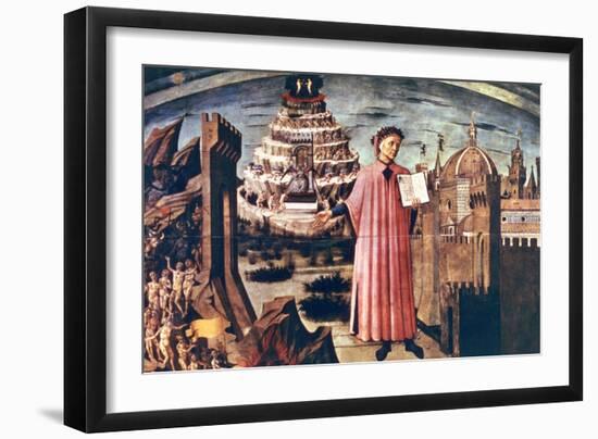Dante and His Poem the 'Divine Comedy, 1465-Domenico di Michelino-Framed Giclee Print