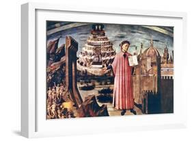 Dante and His Poem the 'Divine Comedy, 1465-Domenico di Michelino-Framed Giclee Print