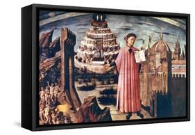Dante and His Poem the 'Divine Comedy, 1465-Domenico di Michelino-Framed Stretched Canvas