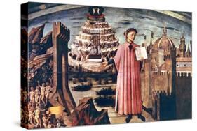 Dante and His Poem the 'Divine Comedy, 1465-Domenico di Michelino-Stretched Canvas