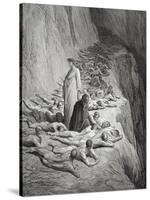 Dante and Pope Adrian V-Gustave Dore-Stretched Canvas