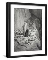 Dante and Pope Adrian V-Gustave Dore-Framed Giclee Print