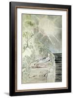 Dante and Statius Sleeping, Virgil Watching-William Blake-Framed Giclee Print