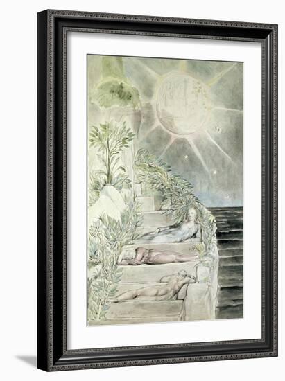 Dante and Statius Sleeping, Virgil Watching-William Blake-Framed Giclee Print