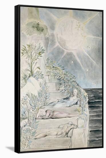 Dante and Statius Sleeping-William Blake-Framed Stretched Canvas