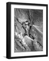 Dante and Virgil at the Edge of the Abyss from Which a Foetid Smell Steamed Up, 1863-Gustave Doré-Framed Giclee Print