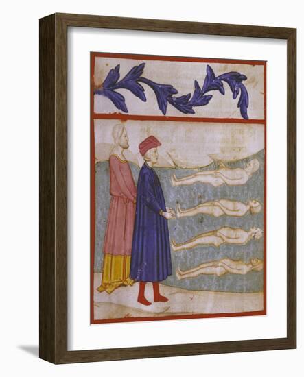 Dante and Virgil in Hell, Scene from Canto XXXIII from Divine Comedy-Dante Alighieri-Framed Giclee Print