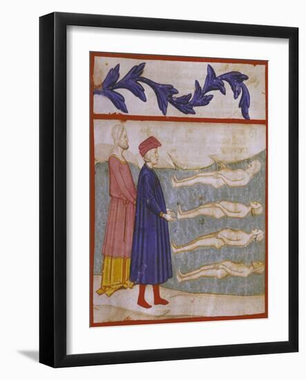 Dante and Virgil in Hell, Scene from Canto XXXIII from Divine Comedy-Dante Alighieri-Framed Giclee Print