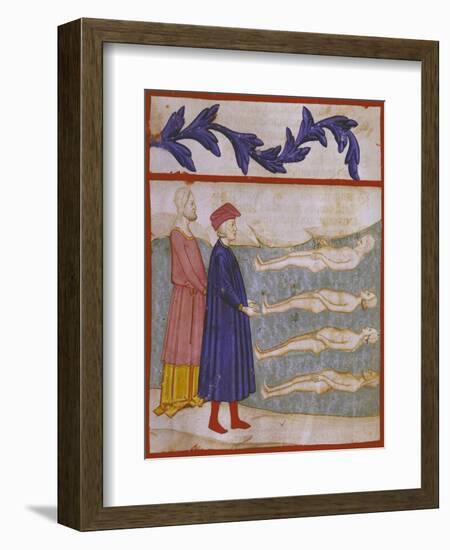 Dante and Virgil in Hell, Scene from Canto XXXIII from Divine Comedy-Dante Alighieri-Framed Giclee Print