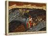 Dante and Virgil in Pit of Swindlers, Inferno, Canto XXI, Miniature from Divine Comedy-Dante Alighieri-Stretched Canvas