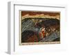 Dante and Virgil in Pit of Swindlers, Inferno, Canto XXI, Miniature from Divine Comedy-Dante Alighieri-Framed Giclee Print