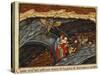 Dante and Virgil in Pit of Swindlers, Inferno, Canto XXI, Miniature from Divine Comedy-Dante Alighieri-Stretched Canvas