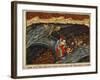 Dante and Virgil in Pit of Swindlers, Inferno, Canto XXI, Miniature from Divine Comedy-Dante Alighieri-Framed Giclee Print