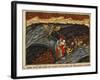 Dante and Virgil in Pit of Swindlers, Inferno, Canto XXI, Miniature from Divine Comedy-Dante Alighieri-Framed Giclee Print