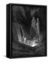 Dante and Virgil Looking into the Inferno, 1863-Gustave Doré-Framed Stretched Canvas