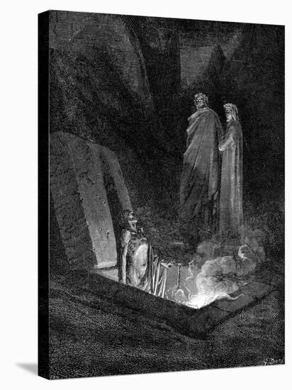 Dante and Virgil Looking into the Inferno, 1863-Gustave Doré-Stretched Canvas