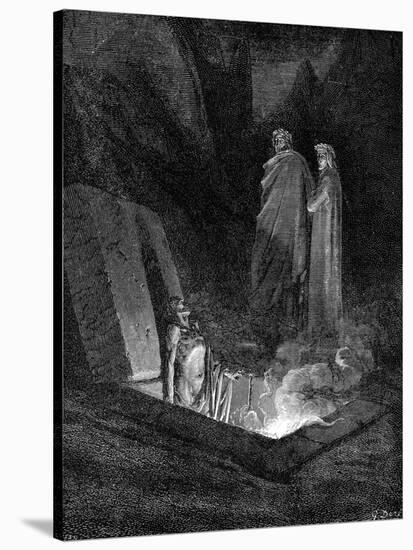 Dante and Virgil Looking into the Inferno, 1863-Gustave Doré-Stretched Canvas