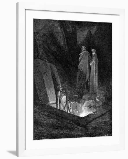 Dante and Virgil Looking into the Inferno, 1863-Gustave Doré-Framed Giclee Print