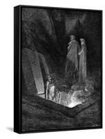 Dante and Virgil Looking into the Inferno, 1863-Gustave Doré-Framed Stretched Canvas