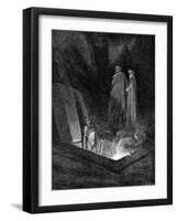 Dante and Virgil Looking into the Inferno, 1863-Gustave Doré-Framed Giclee Print